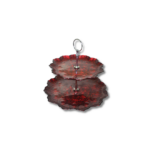 SERVITEUR GATEAU 2 NIVEAUX  ARINNA ROUGE DORE 28+21 CM