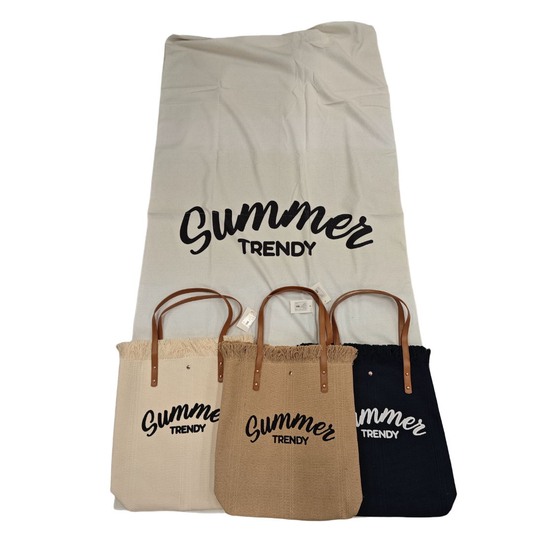 SET 1 SAC DE PLAGE +SERVIETTE DE PLAGE SUMMER TRENDY SET 1 SAC DE PLAGE +SERVIETTE DE PLAGE SUMMER TRENDY