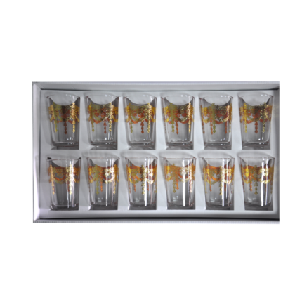 SET 12 VERRES À THÉ MAROCAIN CONIQUE TRANSPARANT