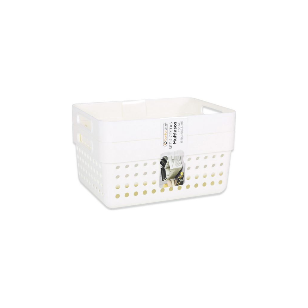 SET 2 CORBEILLE MULTIUSAGE 15.5X11.5X7.5 CONFORTIME SET 2 CORBEILLE MULTIUSAGE 15.5X11.5X7.5 CONFORTIME