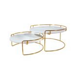 SET 2 PLATS EN MARBRE BLANC SUPPORT LEGO DORE  25/30 CM