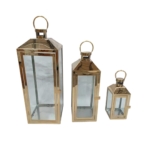 SET 3 LANTERNS ALI BABA VERRE  DORE