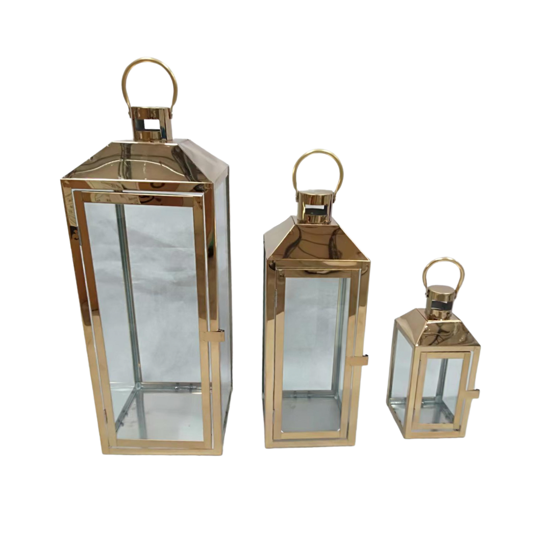 SET 3 LANTERNS ALI BABA VERRE DORE SET 3 LANTERNS ALI BABA VERRE DORE