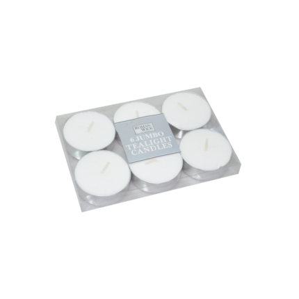 SET 6 TEALIGHT  JUMBO  40 GRAMS 6HRS