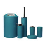 SET ACCESSOIRE SALLE DE BAIN 6 PCS AQUA BLEU