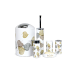 SET ACCESSOIRE SALLE DE BAIN 6 PCS FEUILLE D'ARBRE