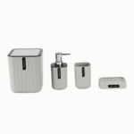 SET ACCESSOIRES SALLE DE BAIN 4 PCS GRIS
