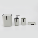 SET ACCESSOIRES SALLE DE BAIN 4 PCS GRIS