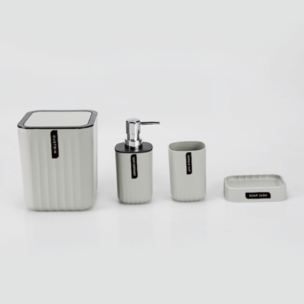 SET ACCESSOIRES SALLE DE BAIN 4 PCS GRIS