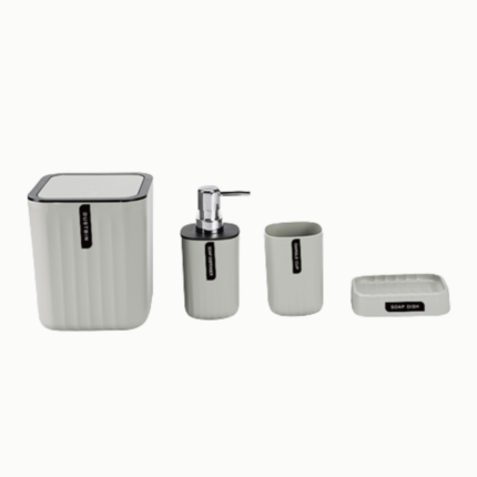 SET ACCESSOIRES SALLE DE BAIN 4 PCS GRIS