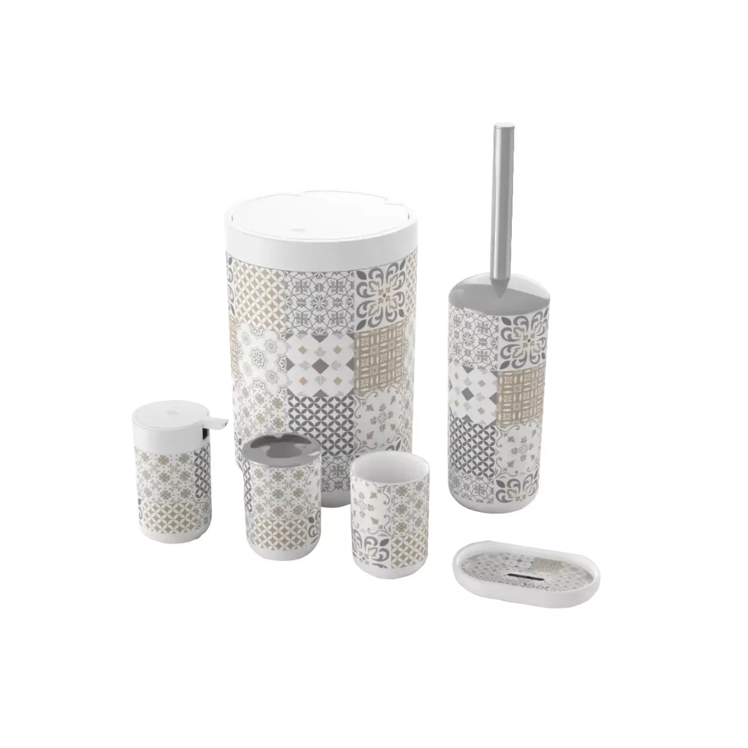 SET ACCESSOIRES SALLE DE BAIN 6 PCS STYLE MOSAIQUE SET ACCESSOIRES SALLE DE BAIN 6 PCS STYLE MOSAIQUE
