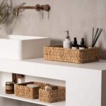 SET DE 3 PANIERS DE RANGEMENT ROTIN 35X22X10CM