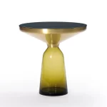 SET DE DUO TABLE D'APPOINT NORDIQUE AVEC VERRE JAUNE