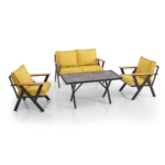SET DE SALON JARDIN VIDA  2+1+1 + TABLE RECTANGULAIRE