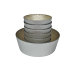 SET SALADIER+6 BOLS EN VERRE BICOLORE CHAMPAGNE