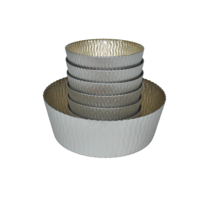 SET SALADIER+6 BOLS EN VERRE BICOLORE CHAMPAGNE