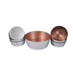 SET SALADIER+6 BOLS EN VERRE BICOLORE CUIVRE
