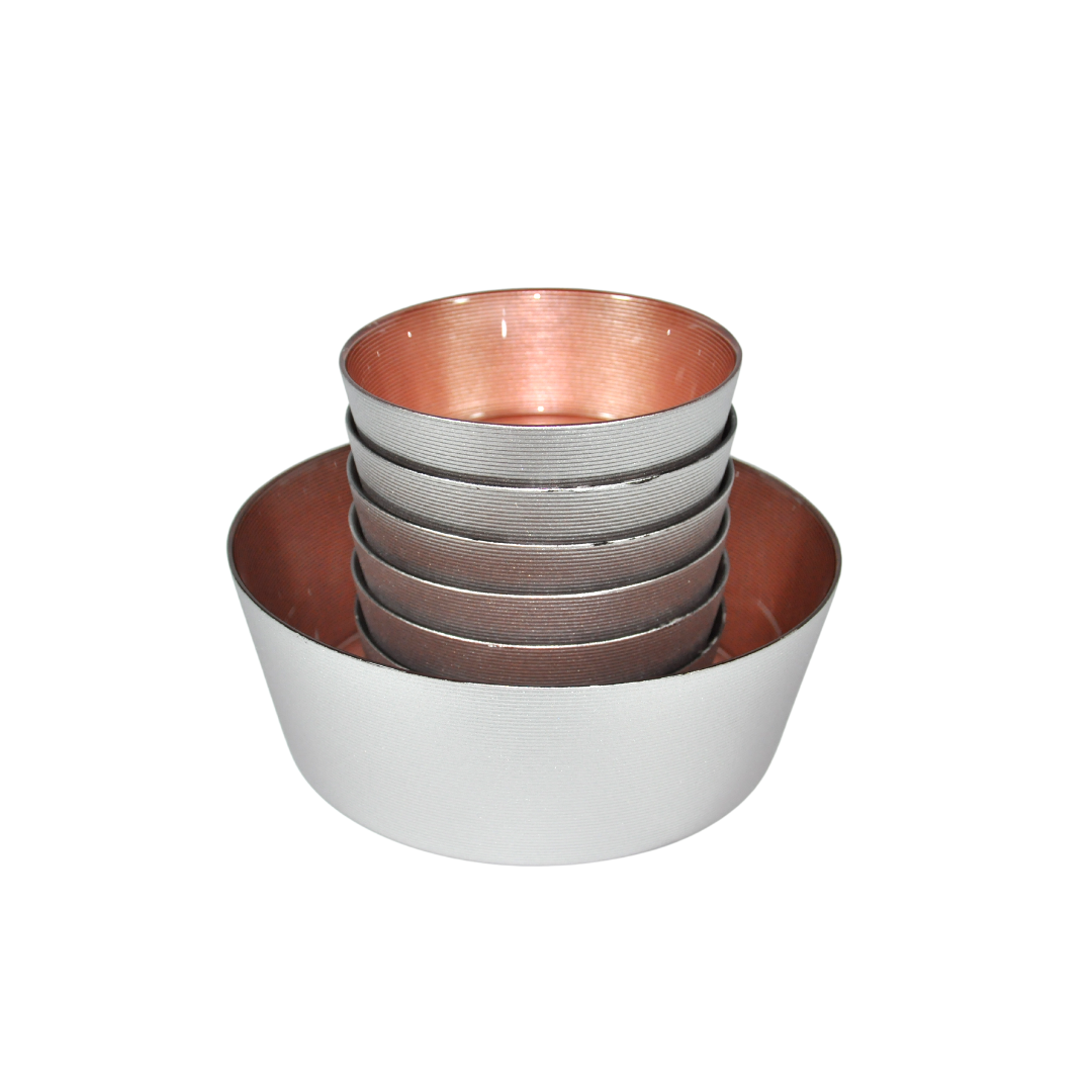 SET SALADIER+6 BOLS EN VERRE BICOLORE CUIVRE SET SALADIER+6 BOLS EN VERRE BICOLORE CUIVRE