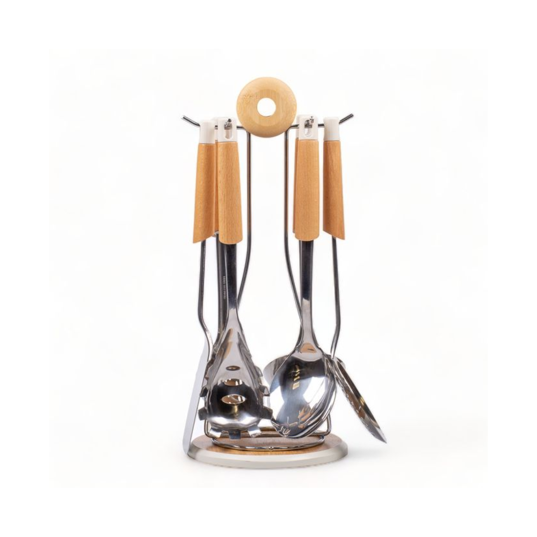SET USTENSILE DE CUISINE MANCHE INOX BAMBOU MARINA SET USTENSILE DE CUISINE MANCHE INOX BAMBOU MARINA