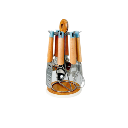 SET USTENSILE DE CUISINE MANCHE INOX BAMBOU MARINA