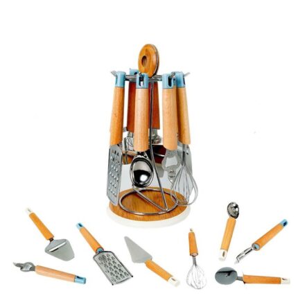 SET USTENSILE DE CUISINE MANCHE INOX BAMBOU MARINA