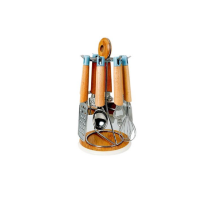 SET USTENSILE DE CUISINE MANCHE INOX BAMBOU MARINA