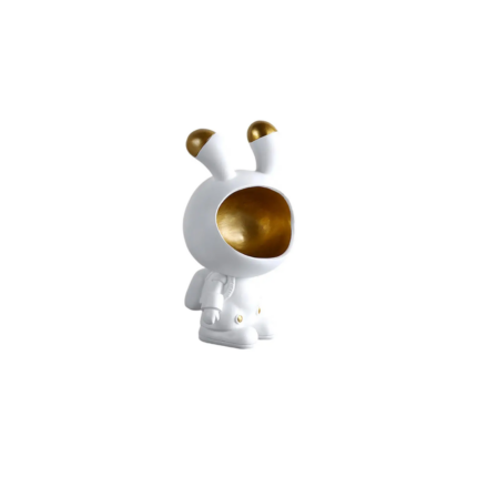 STATUE BEBE ASTRONUT BLANC ET DOREE ART SCULPTURE