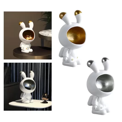 STATUE BEBE ASTRONUT BLANC ET DOREE ART SCULPTURE