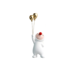 STATUE BEBE  LAPIN NEZ ROUGE AVEC 2 BALLONS