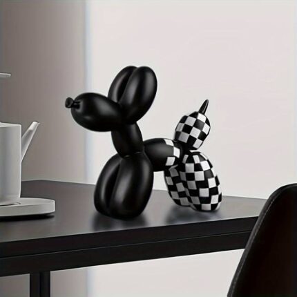 STATUE DE CHIEN BALLON MODERN ART SCULPTURE NOIR