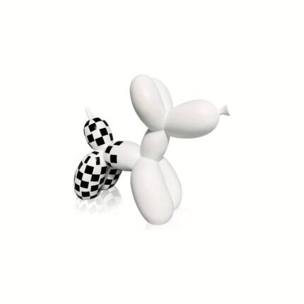 STATUE DE CHIEN BALLON MODERN ART SCULPTURE BLANC