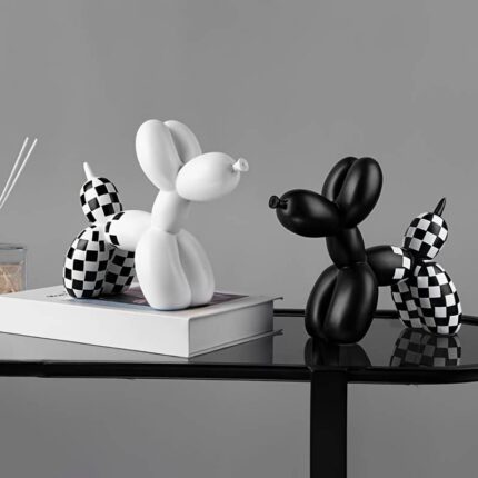 STATUE DE CHIEN BALLON MODERN ART SCULPTURE NOIR