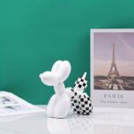 STATUE DE CHIEN BALLON MODERN ART SCULPTURE BLANC