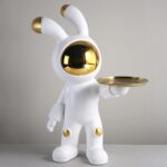 STATUE DE LAPIN ASTRONUT DECORATIF DOREE