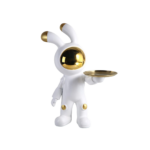 STATUE DE LAPIN ASTRONUT DECORATIF DOREE