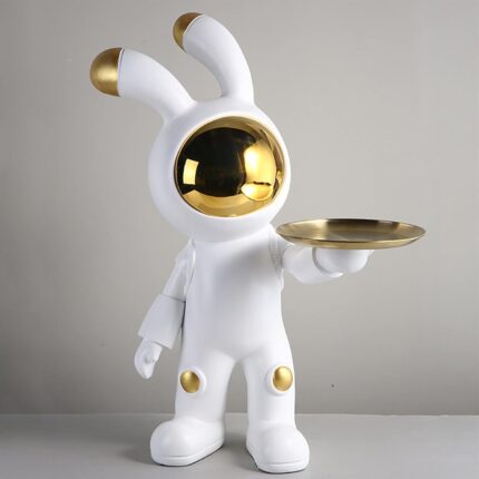 STATUE DE LAPIN ASTRONUT DECORATIF DOREE