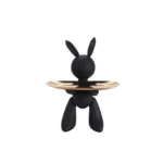 STATUE PETIT  LAPIN NOIR ART SCULPTURE