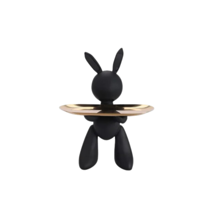 STATUE PETIT  LAPIN NOIR ART SCULPTURE