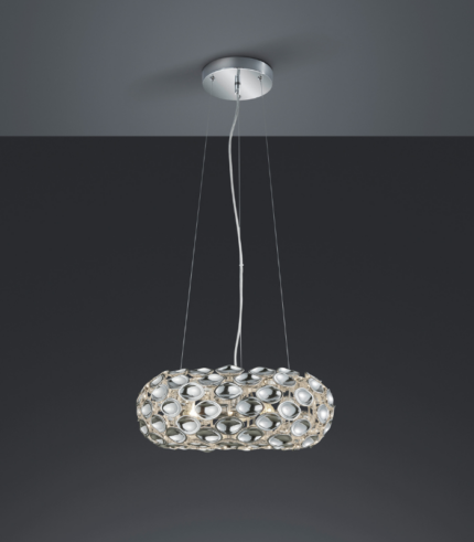 SUSPENSION SPOON  CHROME  PLASTIQUE 47CM