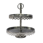 SERVITEUR GATEAU 2NIVEAU VERRE MERCURISE PRESTIGE 26,67CM