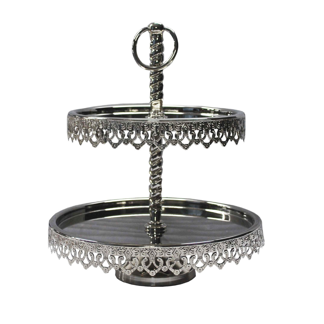 SERVITEUR GATEAU 2NIVEAU VERRE MERCURISE PRESTIGE 26,67CM SERVITEUR GATEAU 2NIVEAU VERRE MERCURISE PRESTIGE 26,67CM