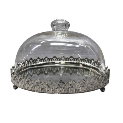 CLOCHE GATEAU VERRE MERCURISE PRESTIGE 26,67X15,24 CM
