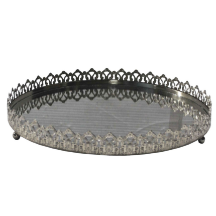 PLATEAU ROND  VERRE MERCURISE  PRESTIGE  30,48X5,08 CM