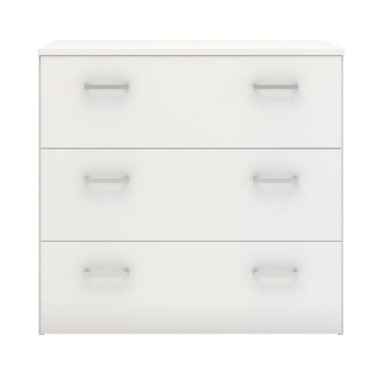 MEUBLE DE RANGEMENT 3 TIROIRS STRUCTURE BLANC HAUTE BRILLANCE