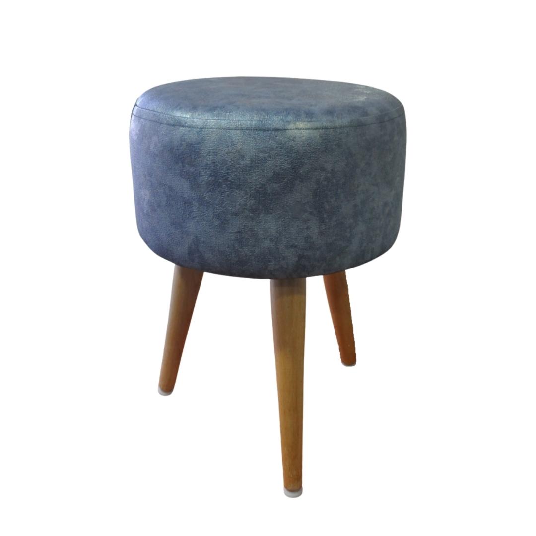 Tabouret cuir bleu