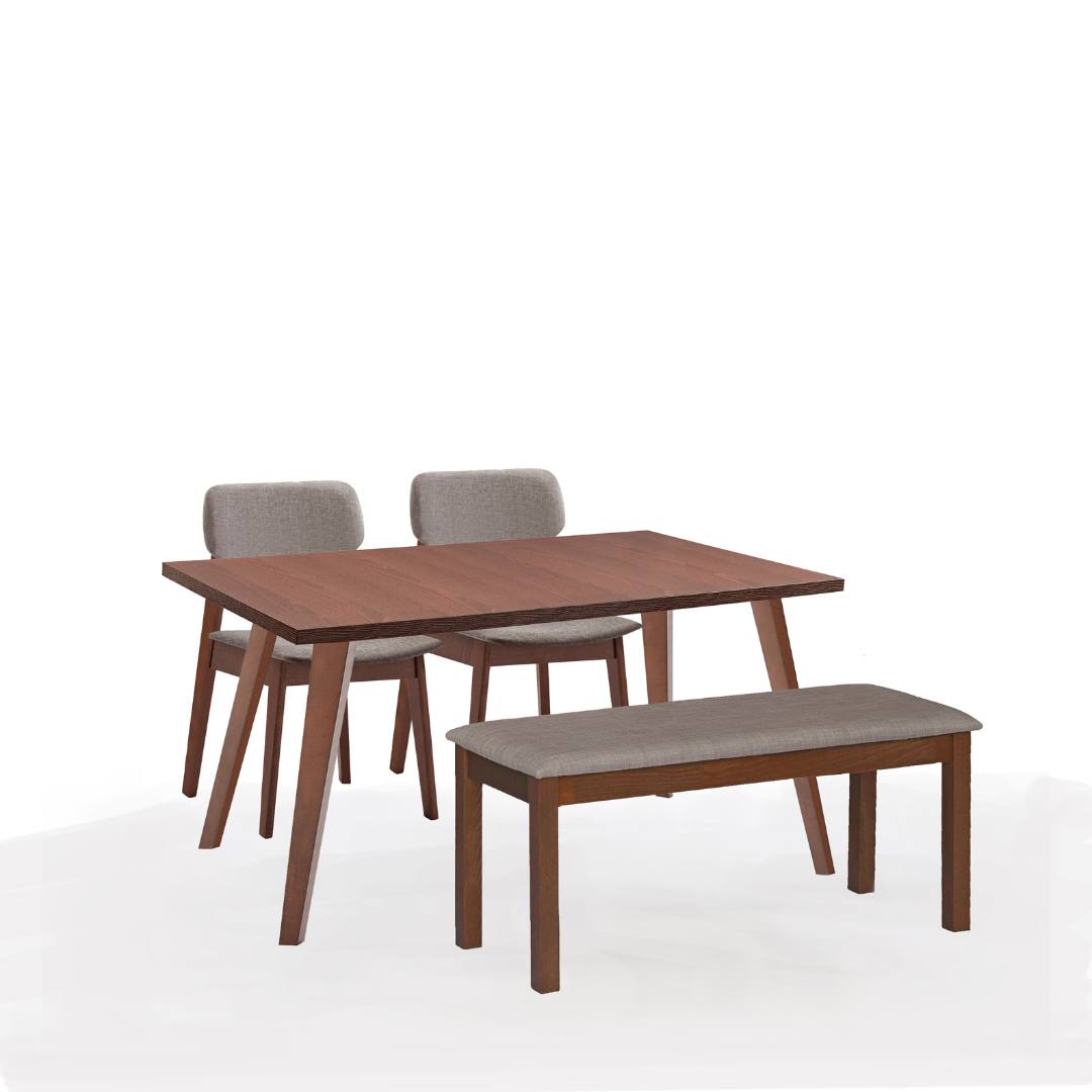 MERLIN TABLE À MANGER+1 BANC+2 CHAISES GRIS MERLIN TABLE À MANGER+1 BANC+2 CHAISES GRIS