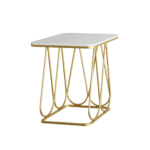 TABLE D'APPOINT LUXURY 2 NIVEAUX CARREE EN MARBRE BLANC