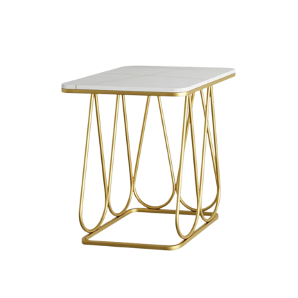 TABLE D'APPOINT LUXURY 2 NIVEAUX CARREE EN MARBRE BLANC