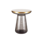 TABLE D'APPOINT NORDIQUE ACIER ET VERRE GRIS