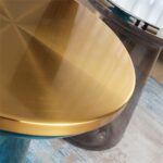 TABLE D'APPOINT NORDIQUE ACIER ET VERRE GRIS
